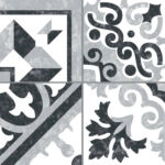 Carrelage patchwork carreaux de ciment noir blanc gris - Codicer BORNE GREY
