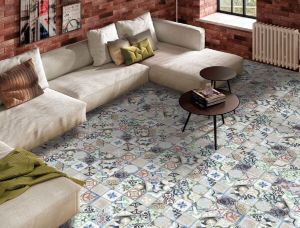 Carrelage patchwork carreaux de ciment colorés - Codicer BORNE MULTICOLOR MIX
