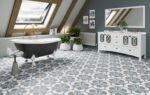 Carrelage hexagonal effet carreaux de ciment bleu gris - Codicer BOW