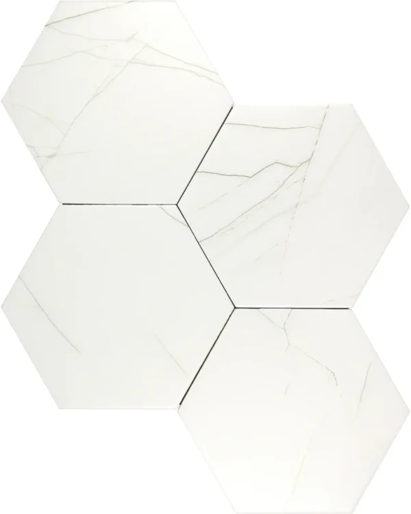 Carrelage hexagonal marbre doré Calacatta Gold - Cevica RockStar 14x16cm