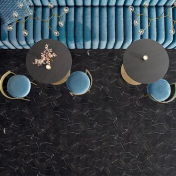 Carrelage sol marbre noir hexagonal Cevica ROCK STAR SAHARA