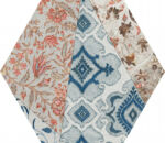 Carrelage hexagonal patchwork fleuri - Codicer ANAIS - Exemple parmi 33 motifs aléatoires