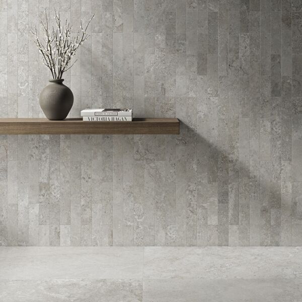Carrelage imitation pierre - Unicom Starker CROSSLAND - couleur ROCK - Formats sol 60x120cm et mur 7.4x30cm