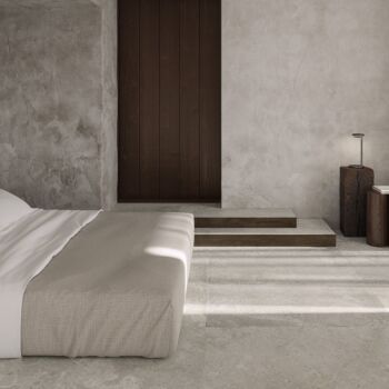 Carrelage sol chambe en grès cérame imitation pierre - Unicom Starker CROSSLAND - couleur ROCK - Format 60x120cm