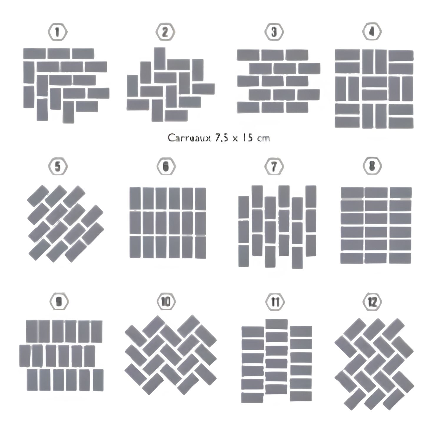 12 exemples de schéma de pose pour carrelage Manhatiles de Diffusion Céramique