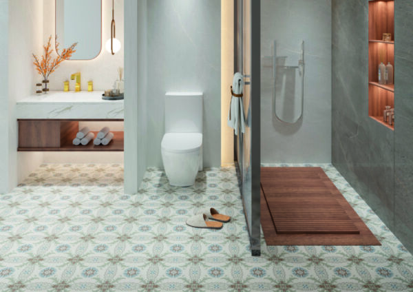 Carrelage imitation carreaux de ciment Pasicos FLORAL VALENCIA - sol salle de bain Carrelage imitation carreaux de ciment Pasicos FLORAL VALENCIA - sol salle de bain