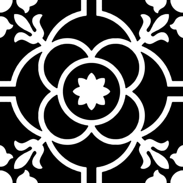 Carrelage imitation Carreaux de ciment noir Pasicos TUDOR / GRETA BLACK Carrelage imitation Carreaux de ciment noir Pasicos TUDOR / GRETA BLACK