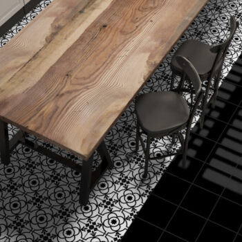 Carrelage sol cuisine - Carreaux de ciment noir Pasicos TUDOR / MARY BLACK