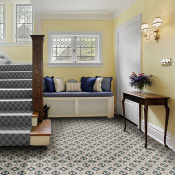 Carrelage géométrique sur sol couloir - Pasicos VICTORIAN motif ADA