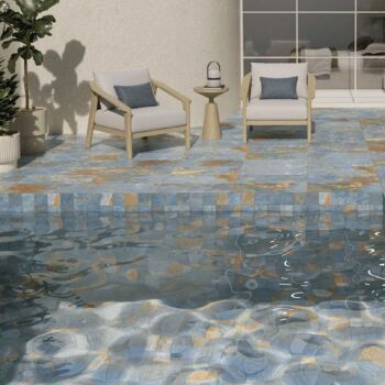 Carrelage piscine Bali bleu 15x15cm Cicogres Ko Samui